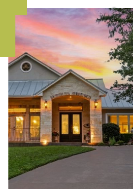 Front of Family home sunset